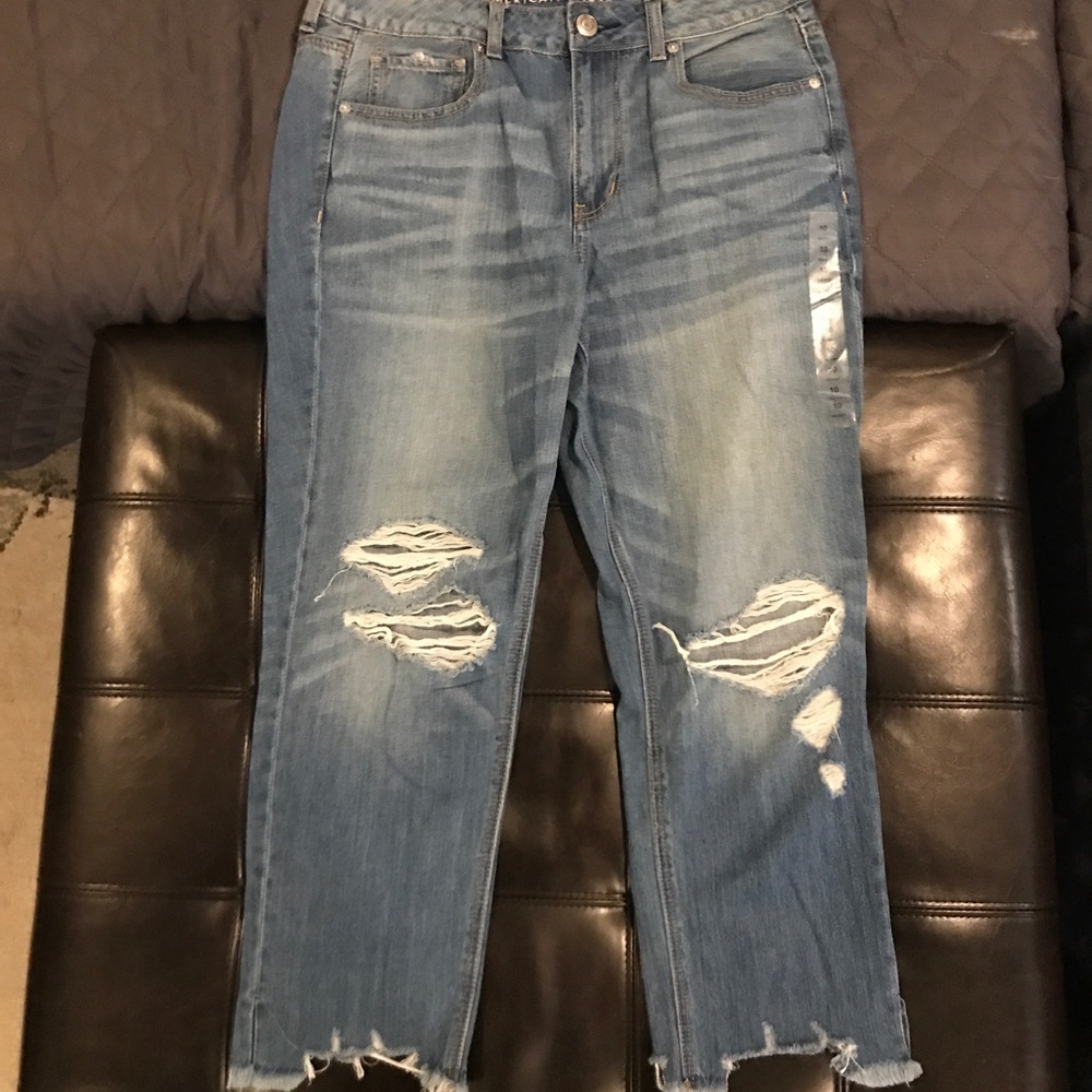 American eagle high rise blown out blues